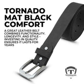Tornado Vintage Black Leather Belt