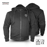 Motorcycle Fleece Hoodie Motorbike Jacket Made with Kevlar CE Armored
