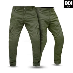 Atlantic Olive Green Motorcycle Protective Cargo Twill Cotton Jeans
