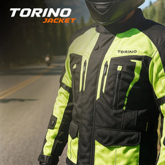 Tornado Sports Torino Fluorescent Yellow Motorcycle Jacket – CE AA Rated