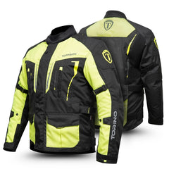 Tornado Sports Torino Fluorescent Yellow Motorcycle Jacket – CE AA Rated