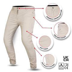 Sand pants with features highlighted on a white background