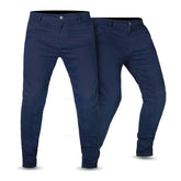 Navy blue Tornado Chino slim fit motorcycle riding jeans with DuPont Kevlar lining and removable armor