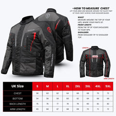 Tornado Moto Black/Red Torino Waterproof Motorcycle Textile Jacket