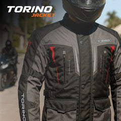 Tornado Moto Black/Red Torino Waterproof Motorcycle Textile Jacket