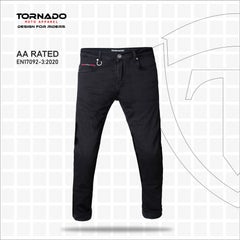 Tornado Moto Black Comfort Motorcycle Jeans AA Rated
