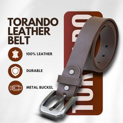 Tornado  Brown Leather Belt