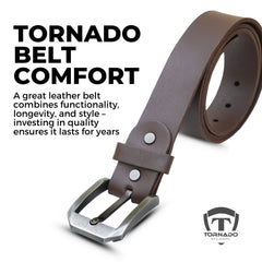 Tornado  Brown Leather Belt