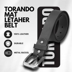 Tornado Vintage Black  Leather Belt
