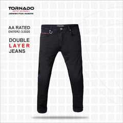 Tornado Moto Black Comfort Motorcycle Jeans AA Rated