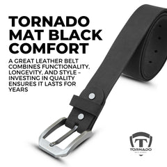 Tornado Vintage Black  Leather Belt