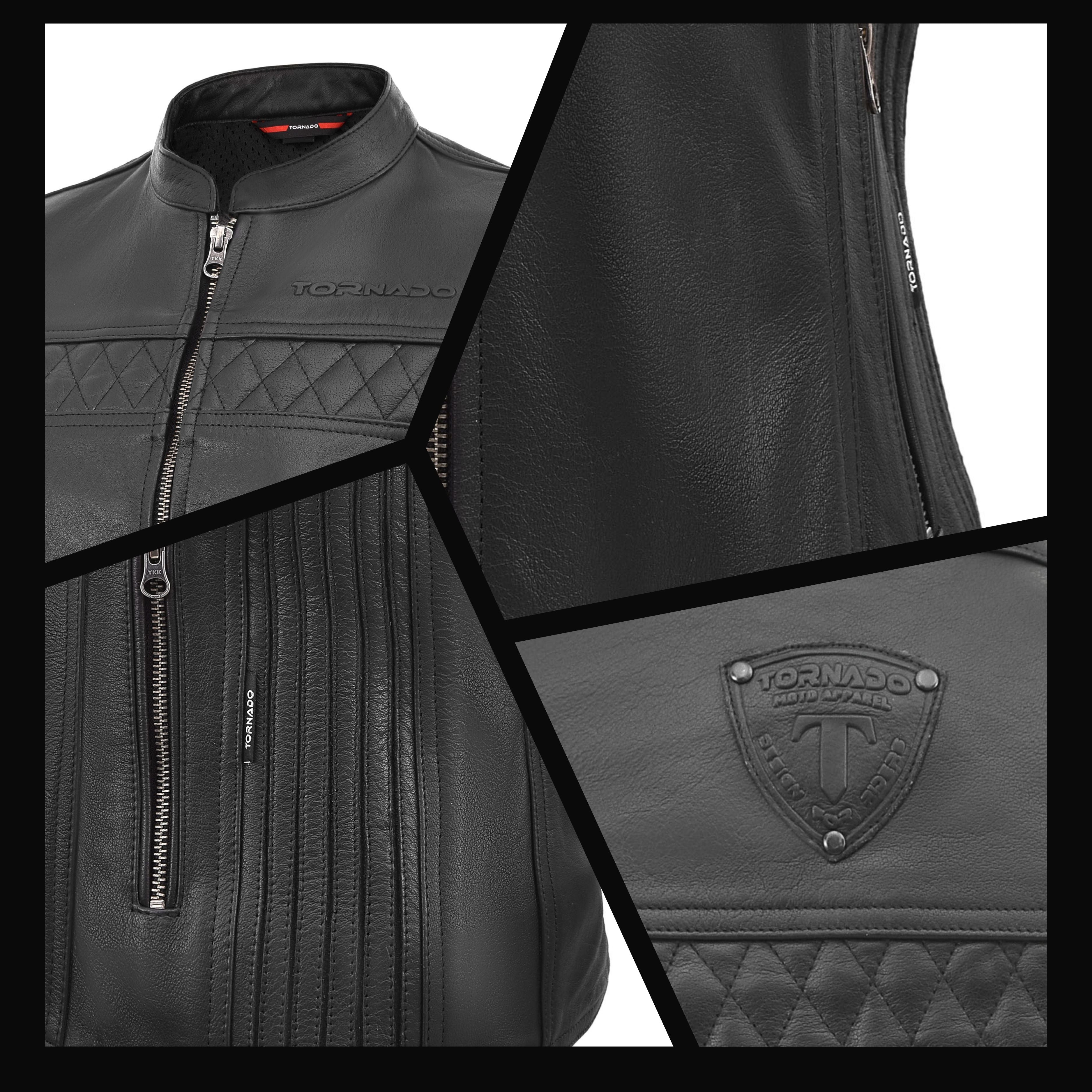 Tornado Piano Ladies Biker Leather Vest – Premium Design for Style and Comfort
