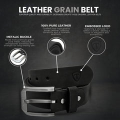 Tornado Black Leather Belt