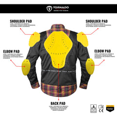 Motorcycle Impact Shirt – Kevlar Aramid Lined with CE Armour Protection