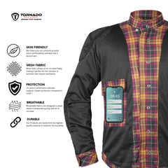 Motorcycle Impact Shirt – Kevlar Aramid Lined with CE Armour Protection