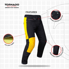 Tornado Moto Black Comfort Motorcycle Jeans AA Rated