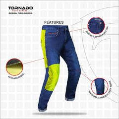 Tornado Moto Dark Blue Comfort Motorcycle Jeans AA Rated
