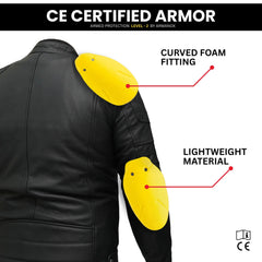 Tornado ROWDY Mens Motorcycle Touring Motorbike Genuine Real Pure Leather Jacket Fancy Clothing Dress With 5 Pockets CE Level 2 Padded Armour Protection