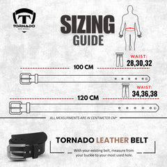 Tornado Black Leather Belt