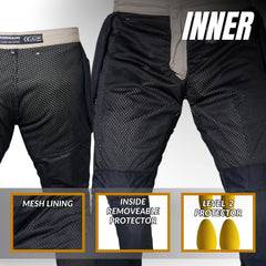 Tornado Mens Motorcycle Protective Cargo  twill cotton Aramid Lining Motorbike trouser CE