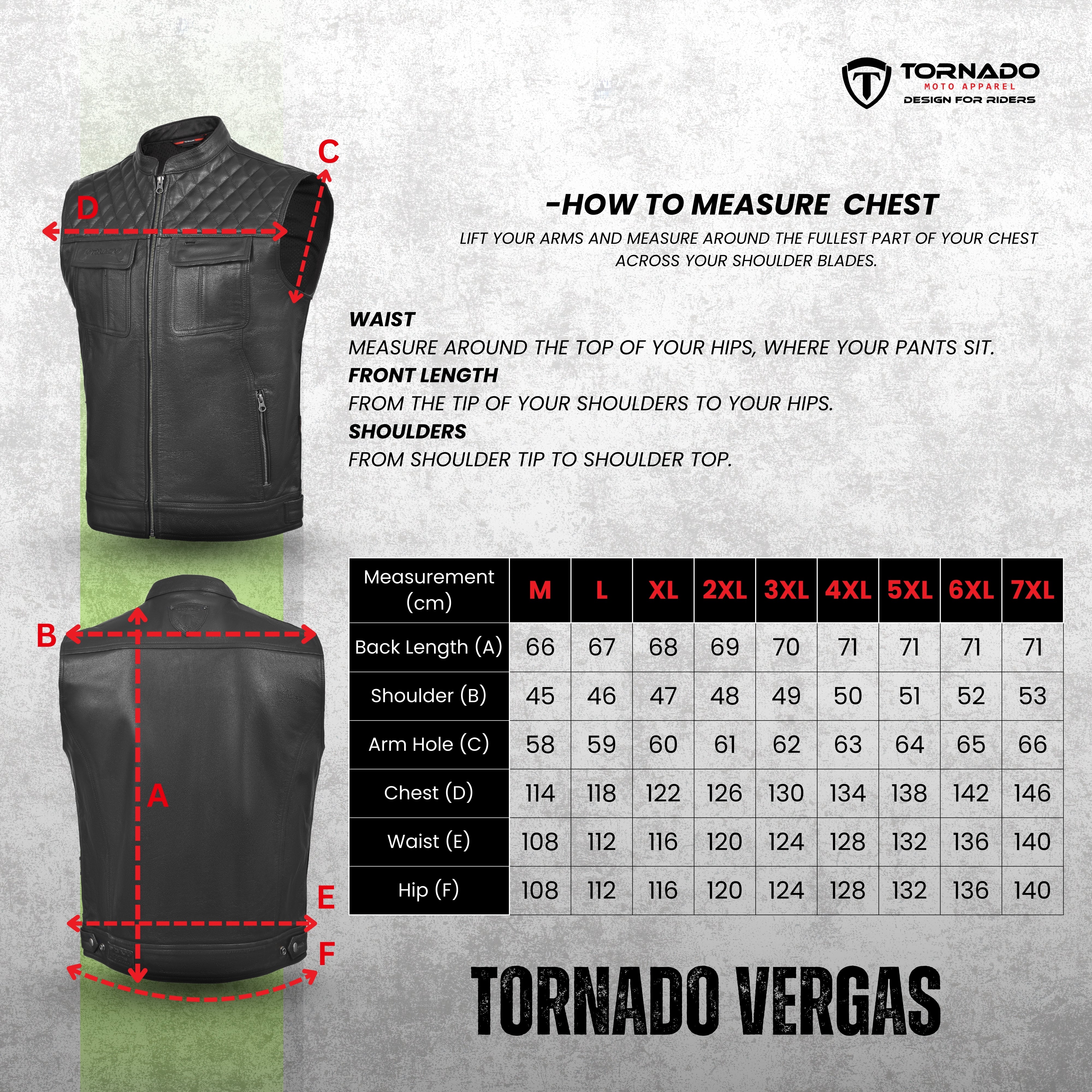Tornado Vergas Buffalo Leather Vest  Premium Quality Biker Waistcoat with Stylish Stitching  Practical Utility Features