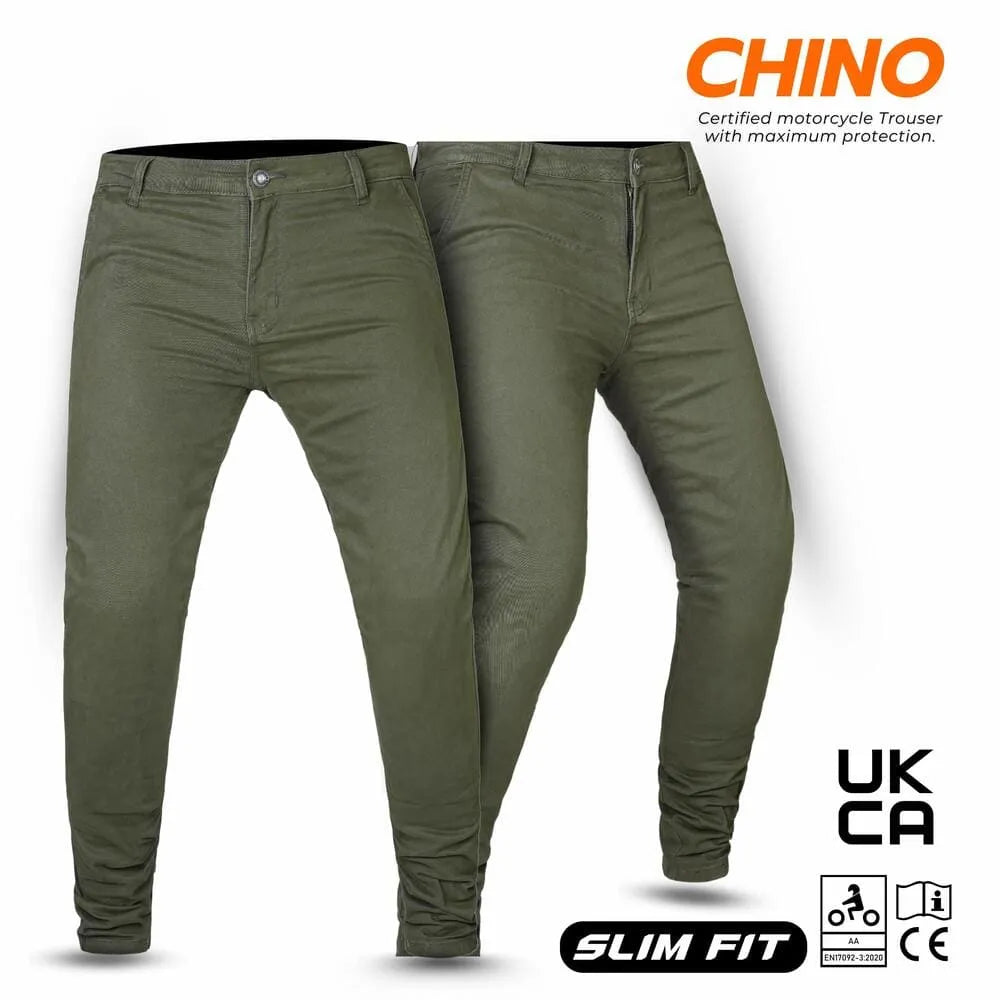 Chino Olive Green Motorcycle Twill jeans