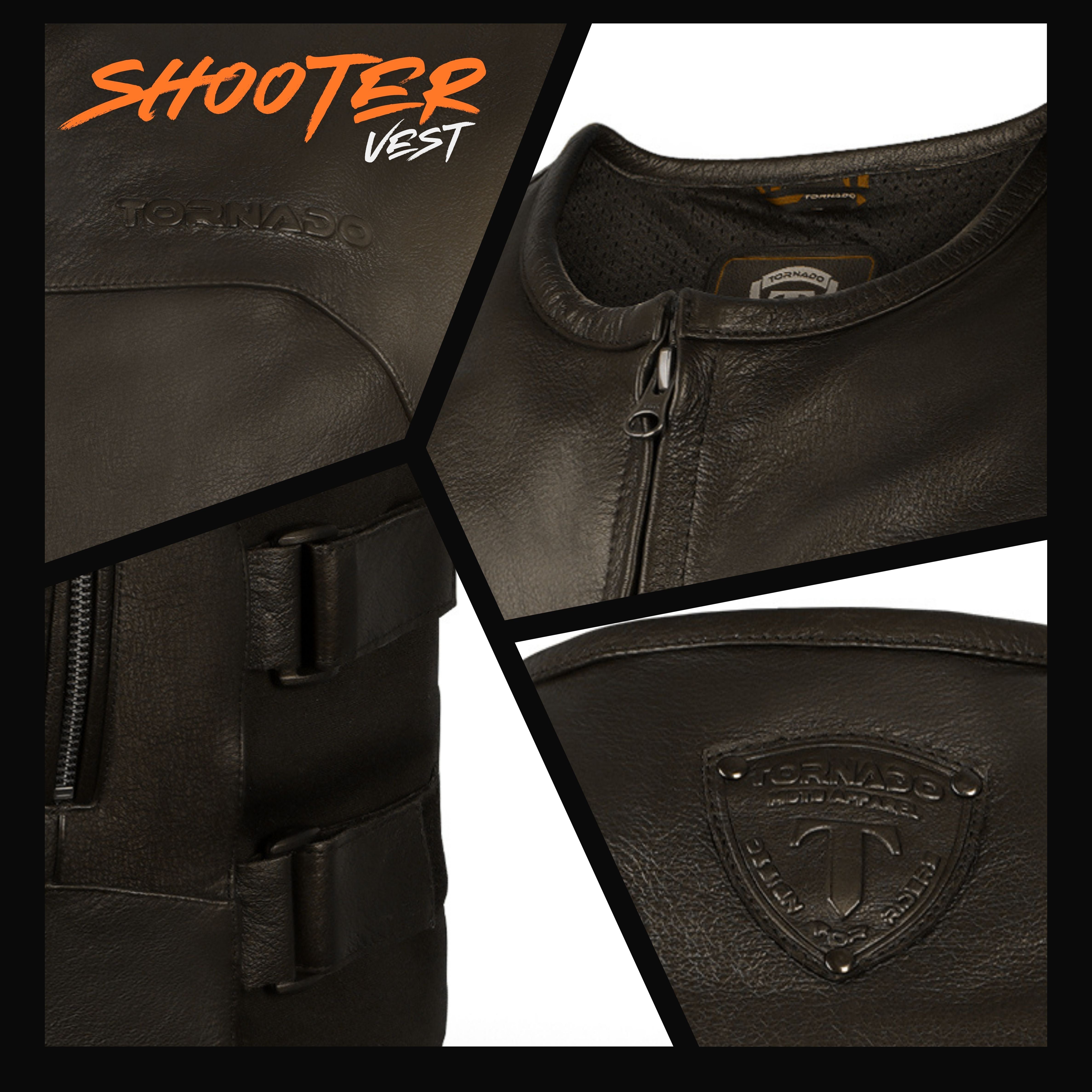 Men Genuine Leather Motorcycle Vest Classic Biker Waistcoat with Durable Stitching  Utility Pocke