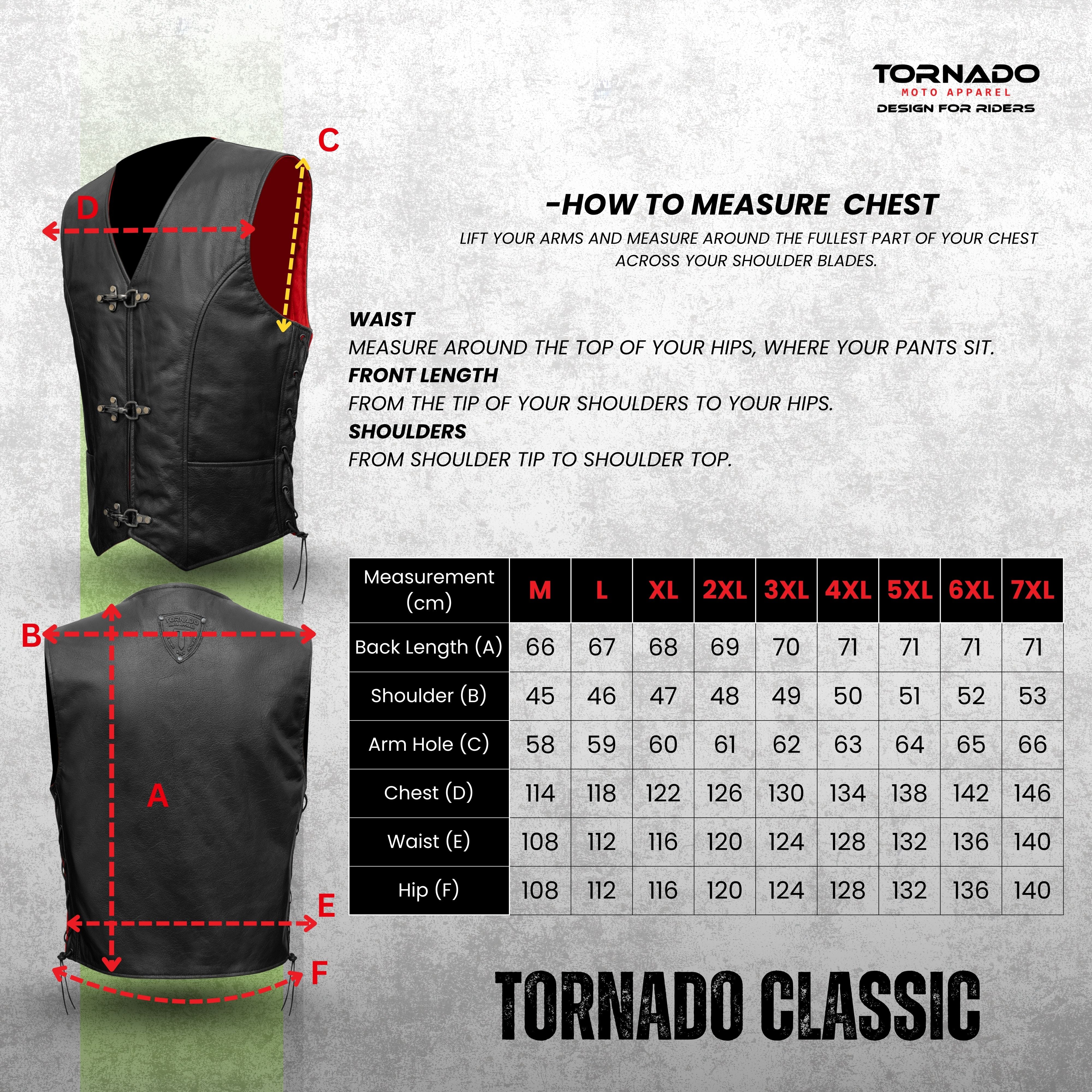 “Tornado Men's Genuine Leather Motorbike Waistcoat | Classic Red Lining | Fish Buckle Closure & Adjustable Side Laces”