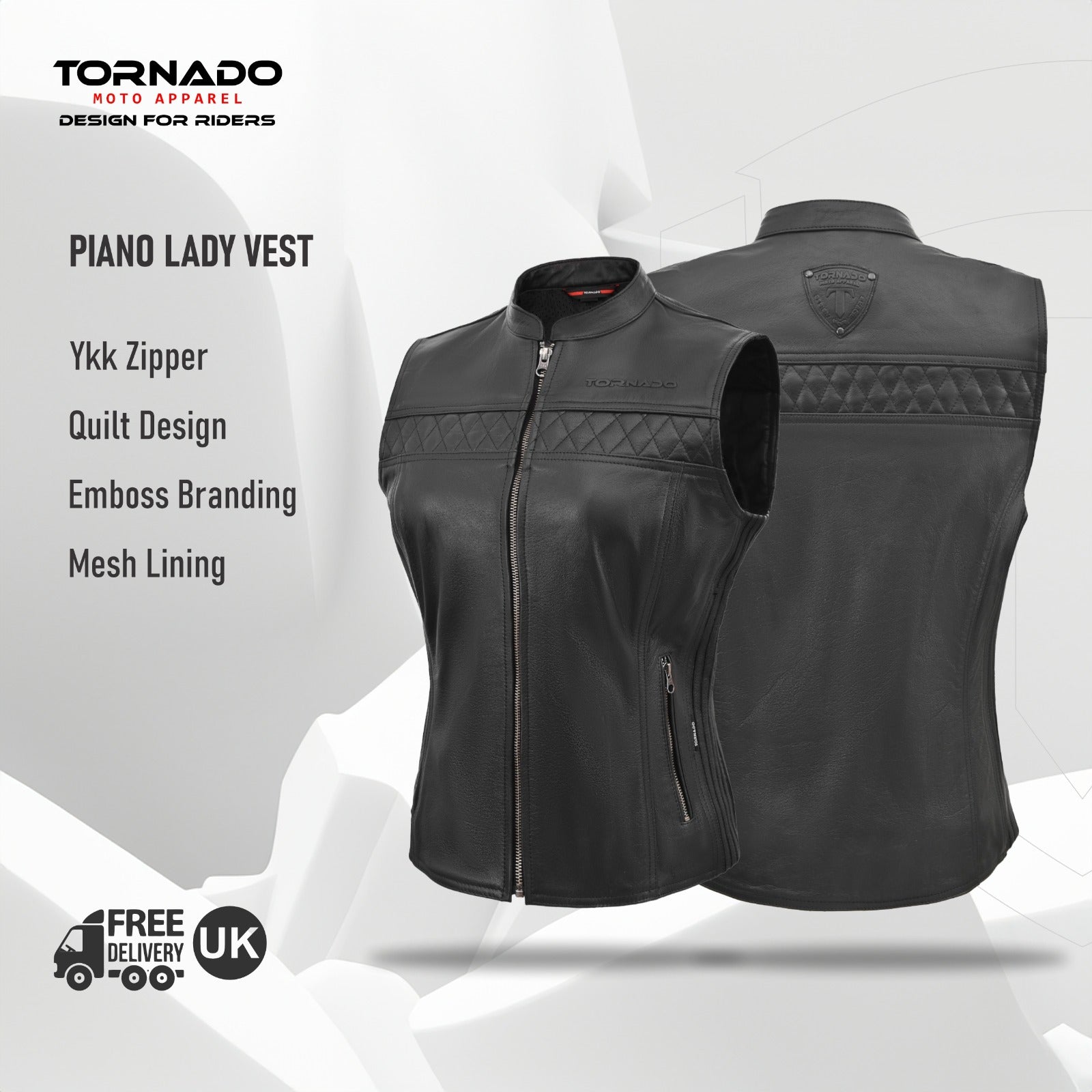 Ladies Biker vest Piano Fashion motorcycle waistcoat TS-LV-2012