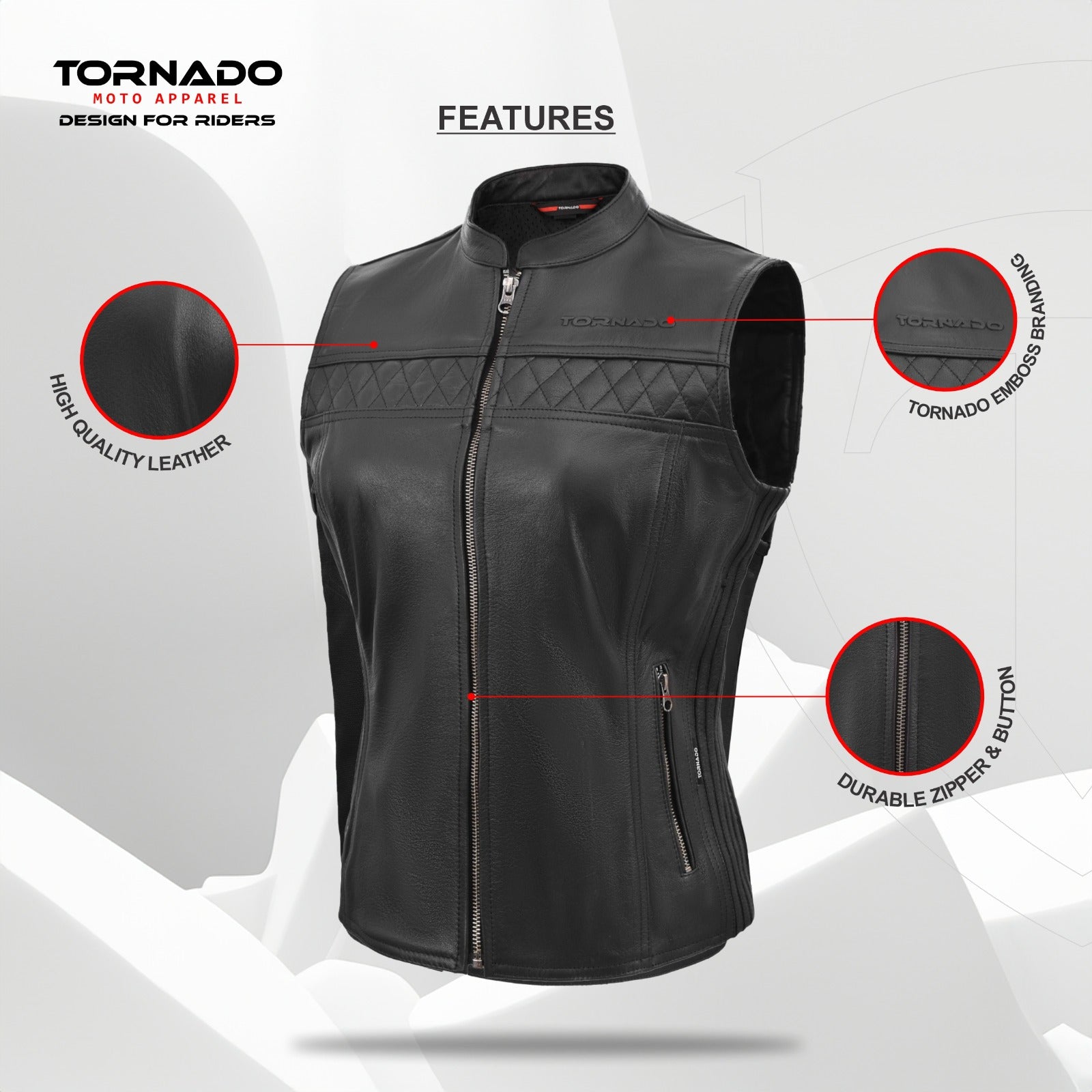 Ladies Biker vest Piano Fashion motorcycle waistcoat TS-LV-2012