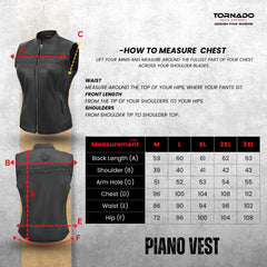 Tornado Piano Ladies Biker Leather Vest – Premium Design for Style and Comfort