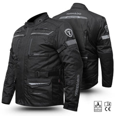 Tornado Sports Black Raid Leather Textile Jacket – CE AA Rated