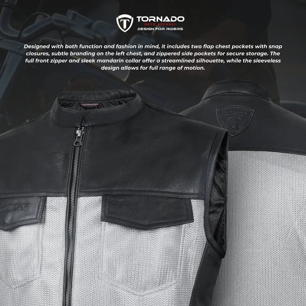 Black and gray jacket with Tornado branding on a dark background