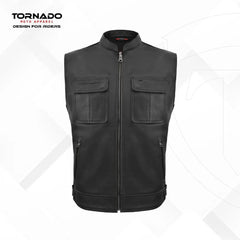 Black vest with Tornado logo on a white background