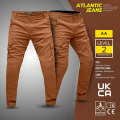High-performance motorbike cargo jeans made from CE-rated aramid fabric, offering superior protection for extreme sports