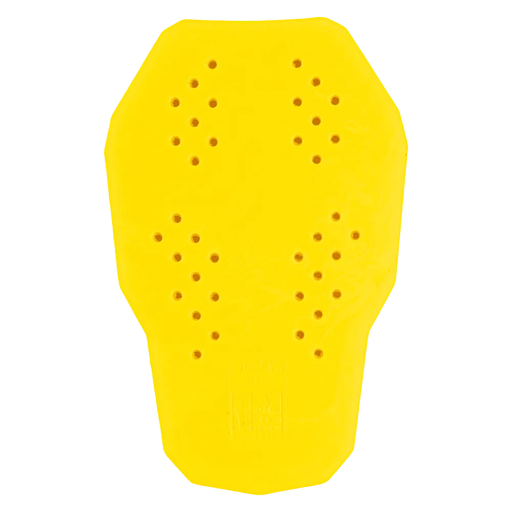Yellow protective pad with perforations on a white background