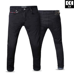 Tornado Sports Dark Black Comfort Motorcycle Jeans CE AA Rated