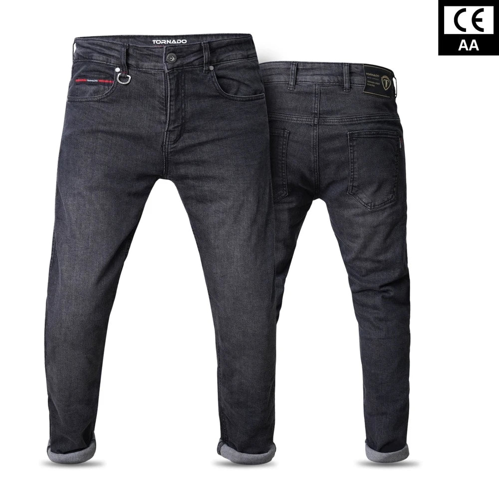 Tornado Sports Light Black Comfort Motorcycle Jeans CE AA Rated