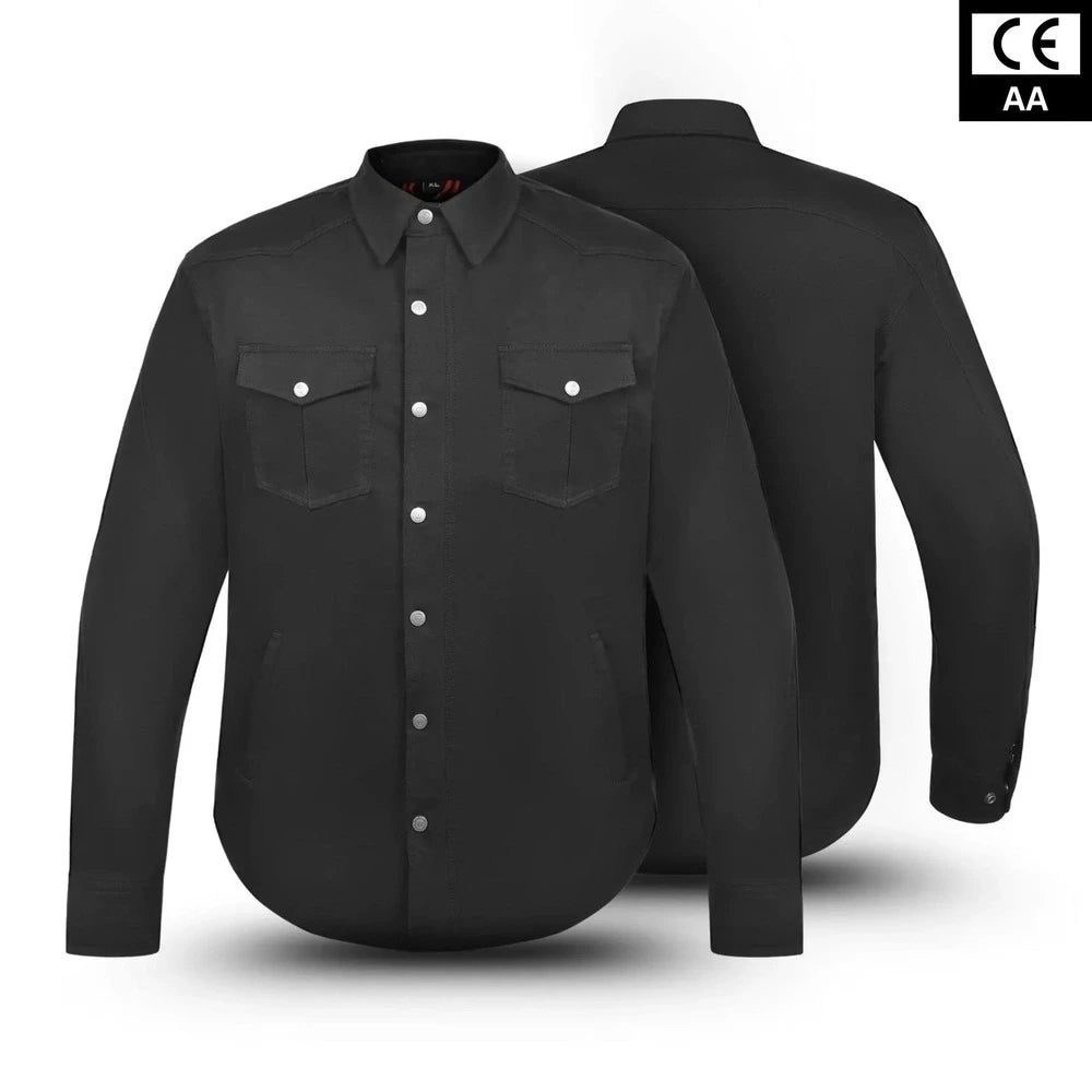 Tornado Sports Black Rider Twill Protective Riding Shirt – CE AA