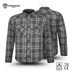 Tornado Sports Grey Filson Kevlar Motorcycle Riding Shirt