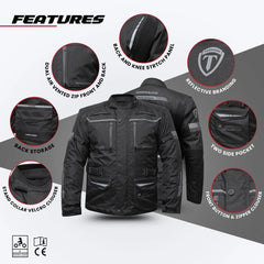 Tornado Sports Grey Raid Leather Textile Jacket – CE AA Rated