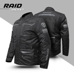 Tornado Sports Grey Raid Leather Textile Jacket – CE AA Rated