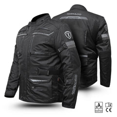 Tornado Sports Grey Raid Leather Textile Jacket – CE AA Rated