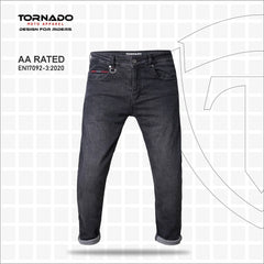 Tornado Sports Light Black Comfort Motorcycle Jeans CE AA Rated