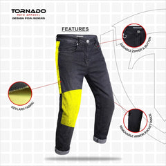 Tornado Sports Light Black Comfort Motorcycle Jeans CE AA Rated