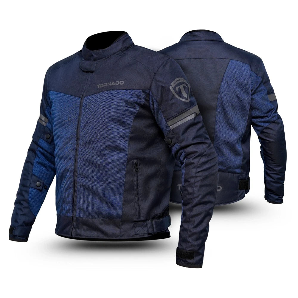 Tornado Sports Blue Summer Mesh Motorcycle Jacket – CE AA Rated