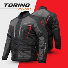 Tornado Moto Black/Red Torino Waterproof Motorcycle Textile Jacket