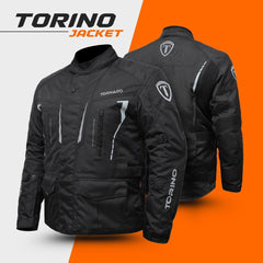 Tornado Sports Black-Grey Torino Textile Jackets
