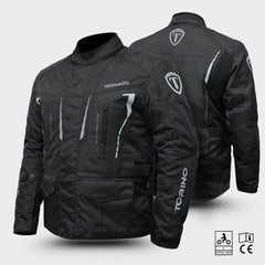 Tornado Sports Black-Grey Torino Textile Jackets