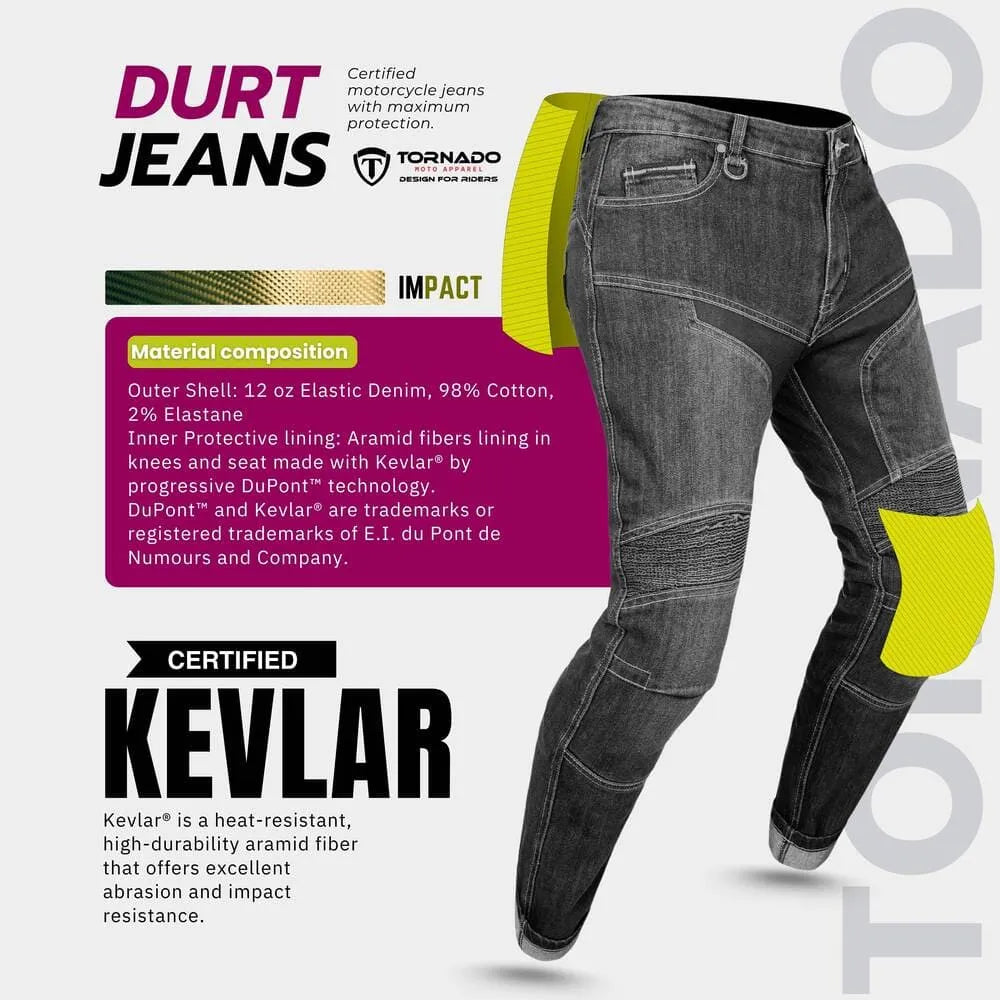 women black motorcycle jeans with Kevlar certification on a white background